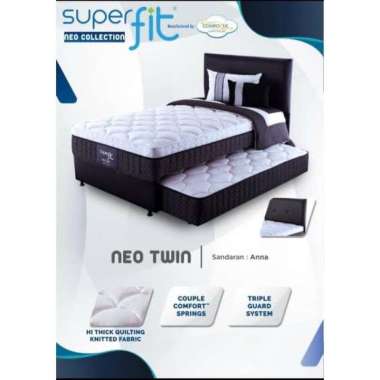 Springbed 2in 1 Bed Sorong Single Springbed Comforta Superfit Neo Twin - 120 TANPA HB FULLSET 100x20