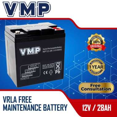 Aki UPS VMP 12V 28AH Baterai UPS Aki Kering Batere UPS Battery VRLA AKI SOLAR PANEL ORIGINAL BERGARA