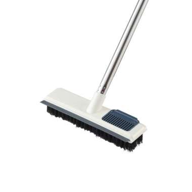 Sikat lantai gagang panjang 2in1 Air Toilet Granit Marmer Epoxy Wiper Putih