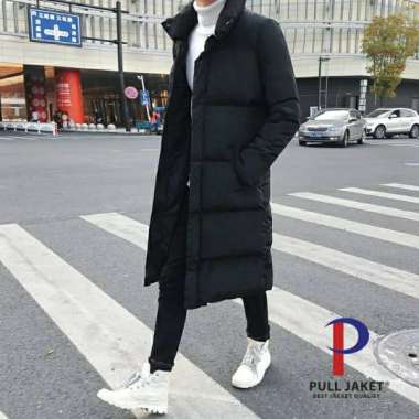 GST Jaket panjang musim dingin pria / mantel bulu musim dingin/ long coat pria Merah M