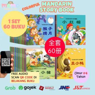 1 SET 60 Buku Cerita Anak Bahasa Mandarin Impor Dongeng Bergambar TK - 60 Buku 60 Buku Multicolor
