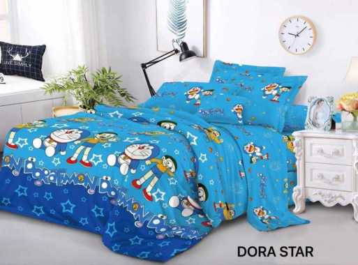 Bedcover Dan Sprei Set Karakter Doraemon Microtex Disperse bonus bantal hati 180 x 200