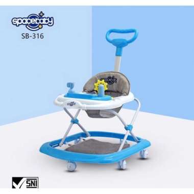 SIYA ✨ FREE KARDUS & BUBBLEWRAP Baby Walker Apolo Spacebaby Walker 316 Biru