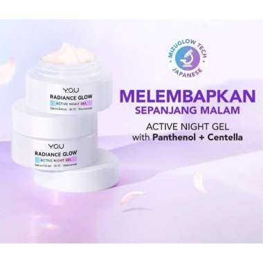 NIGHT CREAM YOU RADIANCE GLOW ACTIVE NIGHT GEL 30 GR KRIM MALAM PENCERAH WAJAH