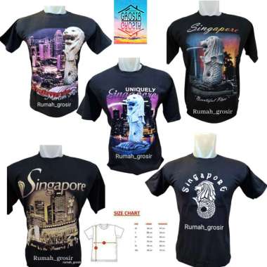 Kaos Souvenir Singapore Singapura Hitam Oleh Oleh Singapura XL HITAM SINGAPURA