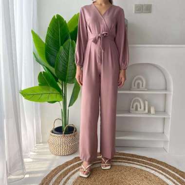 ZS V1064 Maya Jumpsuit - 18 Warna & 2 Size / Jumpsuit Panjang M Lilac Tua