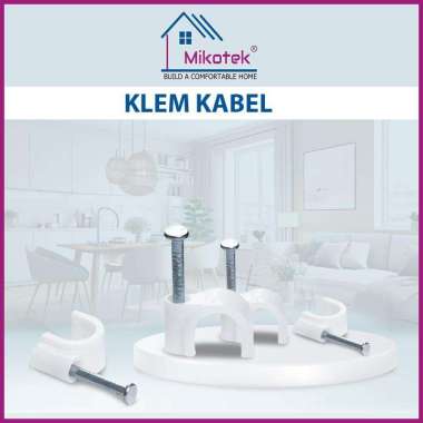 Mikotek Klem Kabel / Klem Paku Beton Putih 8mm