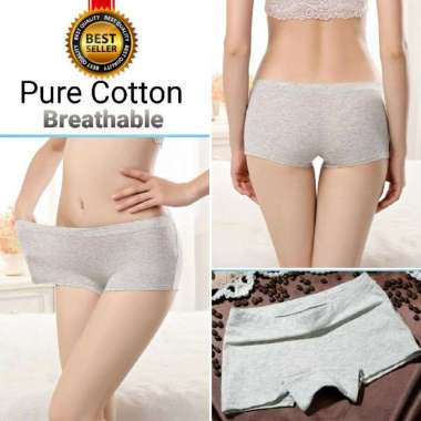 Verish Celana Dalam Wanita Boxer Seamless 015 Hitam XL
