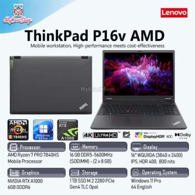 LENOVO THINKPAD P16V RYZEN 7 PRO 7840HS 16GB 1TB RTX A1000 6GB 16" 4K