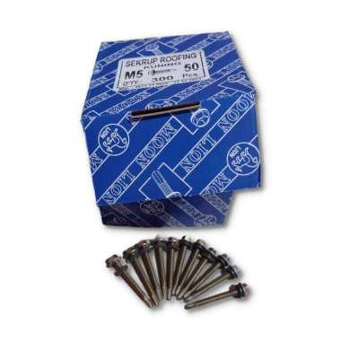 MOON LION Sekrup Roofing Kuning 12x50  Baut Roofing Kuning M5x50 Per 25pcs