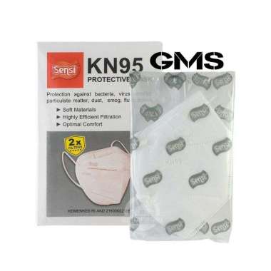 Masker Sensi KN95 Double Protective Mask 6 Ply Eceran Per Pcs Hitam