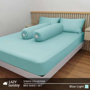 Sprei Set - Natural Bamboo - Strato Collection - LAZY Sunday TWIN / 120x200x30 Blue Light