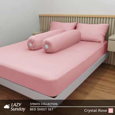 Sprei Set - Natural Bamboo - Strato Collection - LAZY Sunday QUEEN / 160x200x40 Crystal Rose