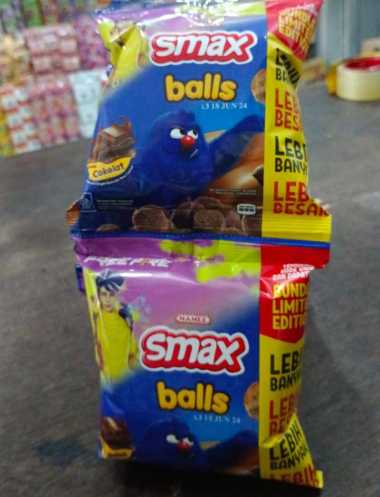 Snack Smax Balls Rasa Coklat dan Keju 10gr Ciki Chiki Enak dan Murah