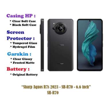 Sharp Aquos R7s 2023 - SH-R70 - 6.6 inch- Case - Screen Protector - Battery - Dll Tempered Glass