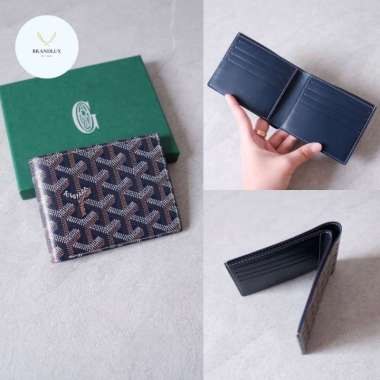 Goyard Wallet Bifold Victoire - 100% Authentic Navy Blue
