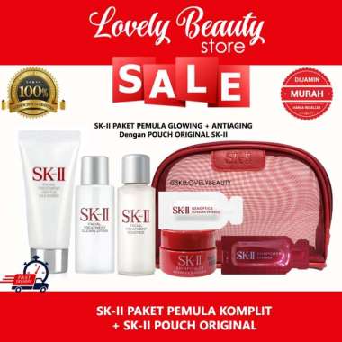 SK-II SKII SK2 Promo Paket Pemula Komplit Free Pouch