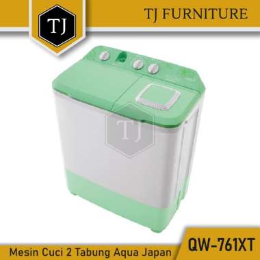AQUA Mesin Cuci 2 Tabung Twin Tube Pengering Baju Hijab Mode Kapasitas 7 kg QW-761XT QW 761XT QW761X