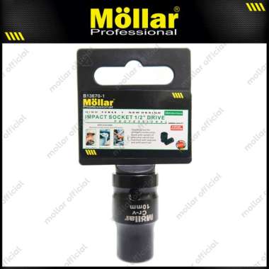 MOLLAR B13670 Mata Shock Pendek 10 mm Impact Socket Drive 1/2" Wrench