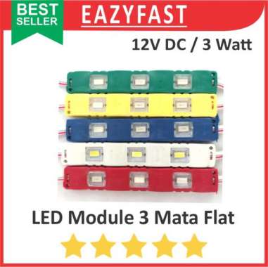Lampu LED Strip Module Modul 3 Mata Flat 12V DC 12 V Volt Motor Mobil Hijau