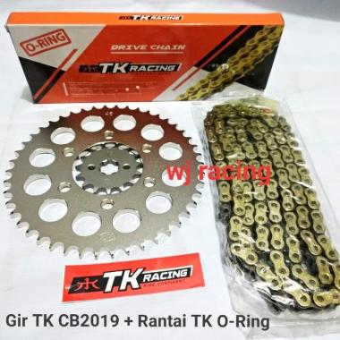 Gear Set TK Racing CB150R / CBR150 2019 + rantai O-Ring GOLD TK Racing Chrome