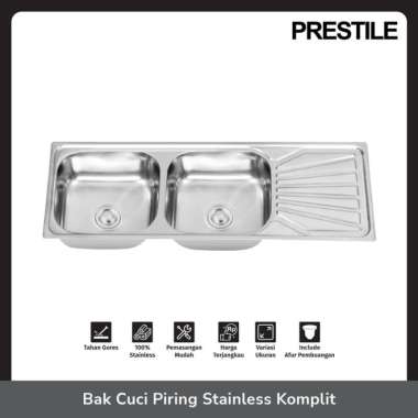 Bak Cuci Piring Kitchen Sink Prestile 12050P Stainless Steel