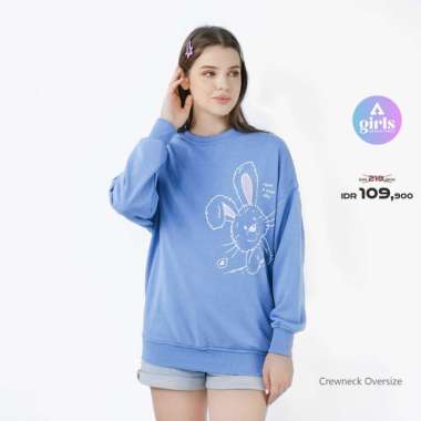 Aerostreet Crewneck Oversize Cute Bunny Blue Sweater Sweatshirt 1E000 S