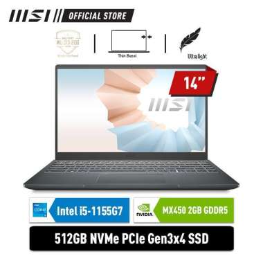 MSI Modern 14 B11SB 694 Ci5 1155G7 16GB 512GB MX450 2GB W10 14 FHD