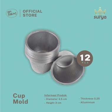 Cetakan Kue Mangkok/Cetakan Putu Belanda/Cetakan Kue Talam Merk Surya D:6cm x t:4cm