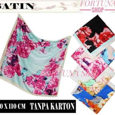 Kerudung Jilbab Satin Motif Cantik | Selendang | Scarft