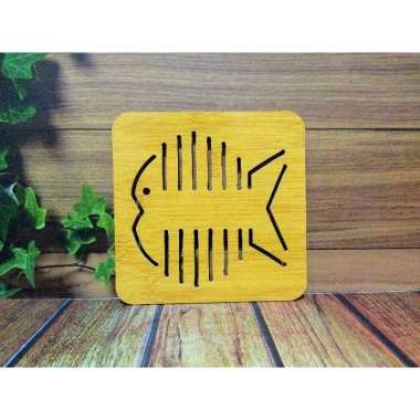 Tatakan piring / Tatakan Alas Mangkok / Tatakan alas Piring Kayu Tatakan kayu motif lucu / Tatakan m