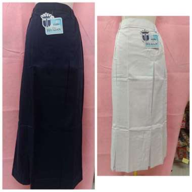 Bawahan seragam TELADAN ROK SEPAN panjang ploi 2 - Putih BIRU SMP Putih - 8