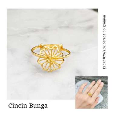 restock cincin wanita model bunga simpel elegan all size emas