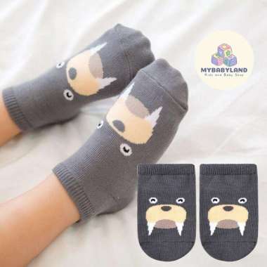Kaos Kaki Bayi dan Anak/Baby & Kids Socks Gambar Animal 3D Anti Slip Walrus - Hitam
