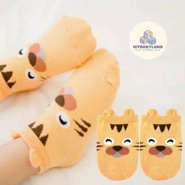 Kaos Kaki Bayi dan Anak/Baby & Kids Socks Gambar Animal 3D Anti Slip Tiger - Orange