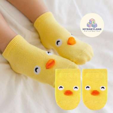 Kaos Kaki Bayi dan Anak/Baby & Kids Socks Gambar Animal 3D Anti Slip Chick - Kuning