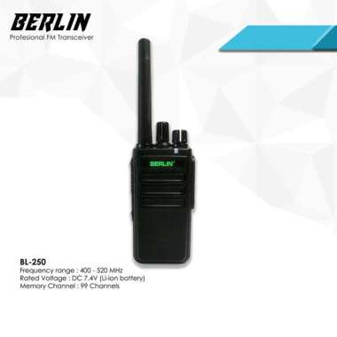 Berlin BL-250 Walkie Talkie HT FM Handheld Transceiver Hidden LCD