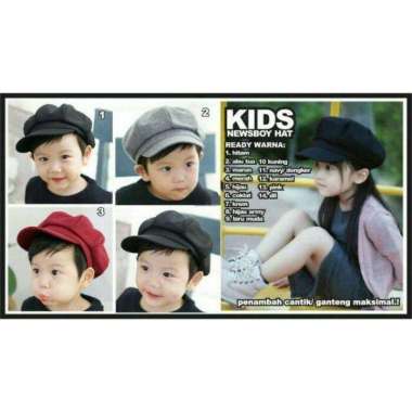 Topi pet newsboy bakerboy anak bayi balita topi sutradara(topi apollo Merah