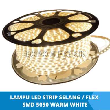 ( 5 Meter ) Lampu Led Strip Selang/Flex 5050 + Soket Biru