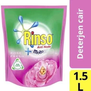 Promo Harga Rinso Liquid Detergent + Molto Pink Rose Fresh 1500 ml - Blibli