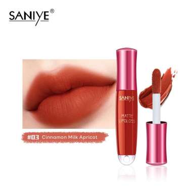 SANIYE 6 Warna Lipstik Tahan Air Mini Matte Liquid Lip Gloss Lipstik Tahan Air Fashion Kosmetik Lip 
