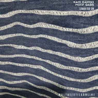 Kain Kanvas Motif Salur Benang Lebar 150 Cm