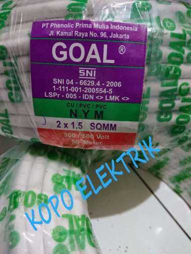 Kabel Goal NYM 2X1.5mm SNI Tunggal