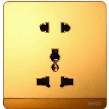NERO Stop Kontak Universal DECORA Gold Tanam Stopkontak Internasional
