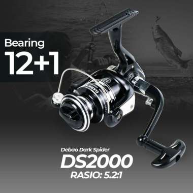 Debao Dark Spider Spinning Reel Pancing 5.2:1 12+1 Ball Bearing DS2000