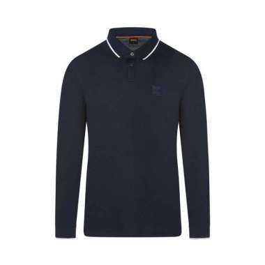 Hugo Boss Passertiplong with Logo Patch Long Sleeve Dark Blue M