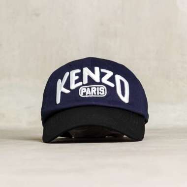 Kenzo Paris Embroidered Long Visor Cap in Navy One Size