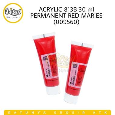 2 TUBE CAT ACRYLIC 813B 30 ML MARIES / CAT AKRILIK PERMANENT RED 009560