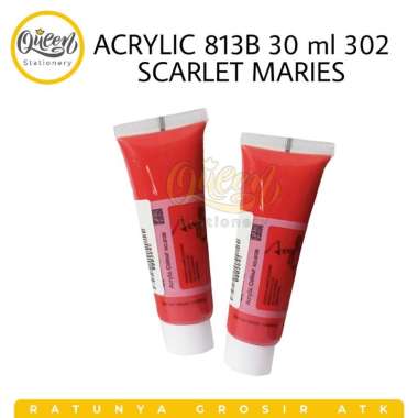 2 TUBE CAT ACRYLIC 813B 30 ML MARIES / CAT AKRILIK SCARLET 009986