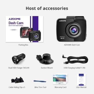 AZDOME GS63H 4K Ultra HD Dash Camera WiFi GPS Parking Monitor